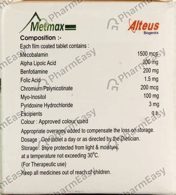 Buy Metmax Strip Of 10 Tablets Online at Flat 15% OFF | PharmEasy
