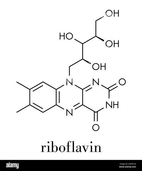 Vitamin B2 (riboflavin) molecule. Skeletal formula Stock Vector Image & Art - Alamy