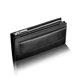 Buy SEOR Genuine Leather Long Wallet with Double Zipper Compartments ...