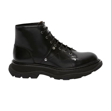 Alexander Mcqueen Tread Lace-Up Boot Black Price in India | Culture Circle