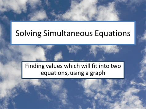 Image result for Solving Simultaneous Equations Graphical Method