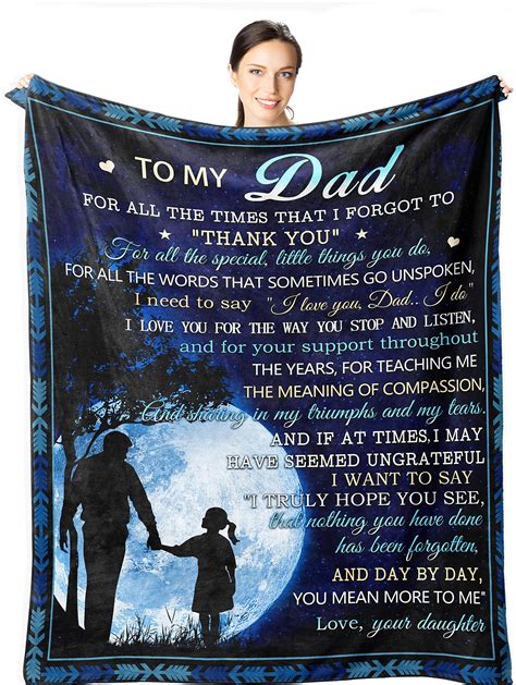 Amazon.com: Dad Blanket Gifts from Daughter - Dad Birthday Gifts Ideas ...