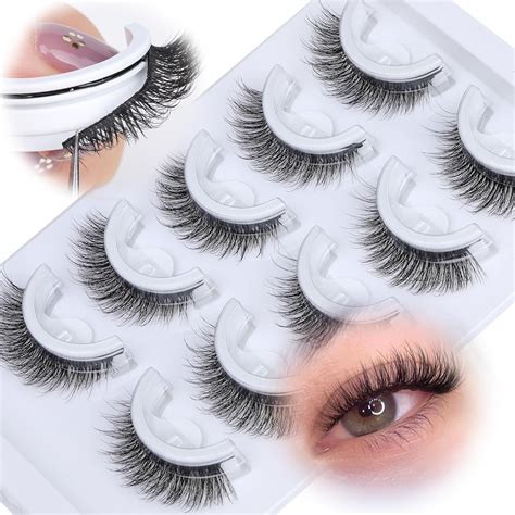 Amazon.com: Self Adhesive Eyelashes Natural Self Adhesive Lashes False ...