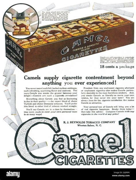 1919 Camel cigarettes ad Stock Photo - Alamy