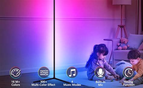 riyo Aluminium LED Corner Lamp, RGB Corner Floor Lamp With App And ...