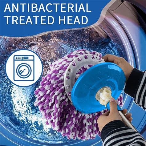 360 FLOOR MAGIC SPIN MOPS BUCKET MOP SET MICROFIBER WITH 4 MOP HEAD ...