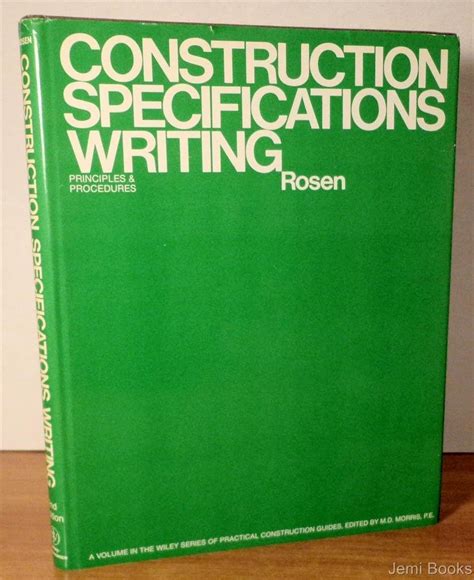 Buy Rosen ∗construction∗ Specifications Writing – Principles ...
