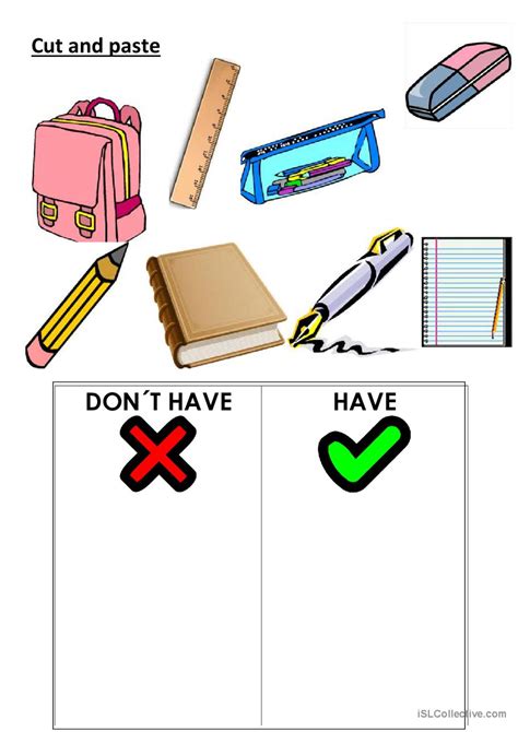 HAVE DON´T HAVE: English ESL worksheets pdf & doc
