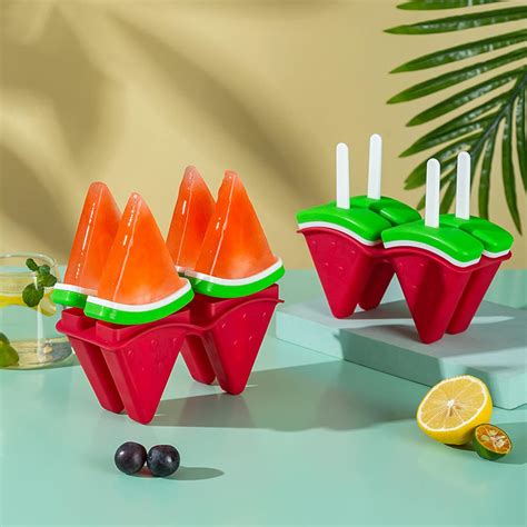 Buy ACJRYO Watermelon Freeze Pops Molds 4 Cavities watermelon ice cream ...
