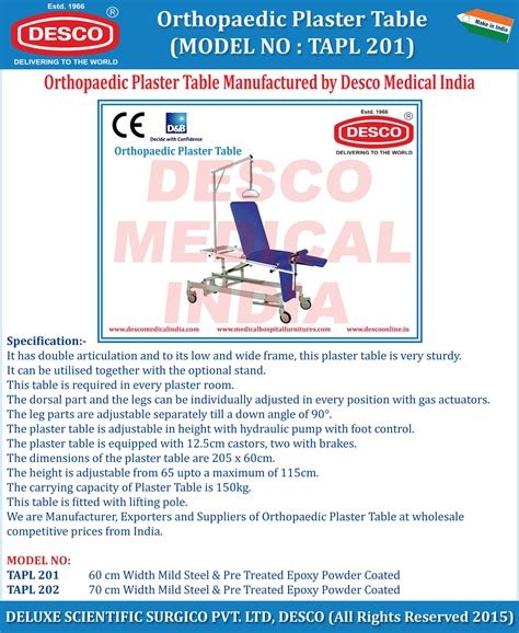 Hospital Orthopaedic Plaster Table Manufacturer, Supplier and Exporter ...