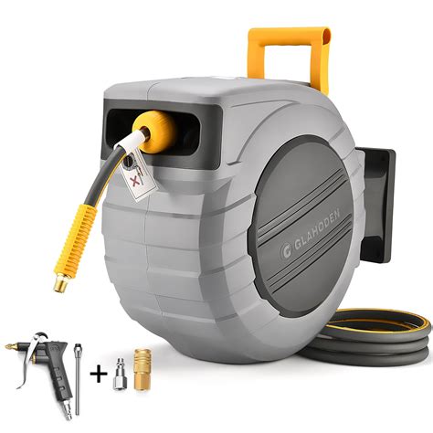 Snapklik.com : GLAHODEN Air Hose Reel 100 Ft Retractable, 3/8 In X 100 ...