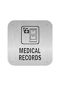 Courtly Medical Records Metal Brushed Self Adhesive Signage Board for ...
