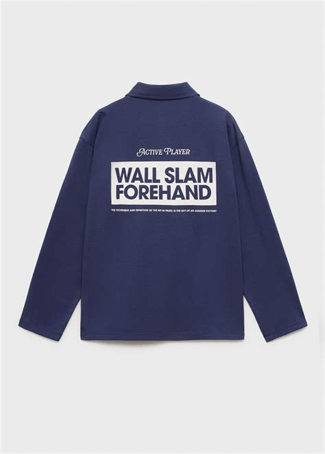 Printed polo-neck sweatshirt | MANGO Macedonia