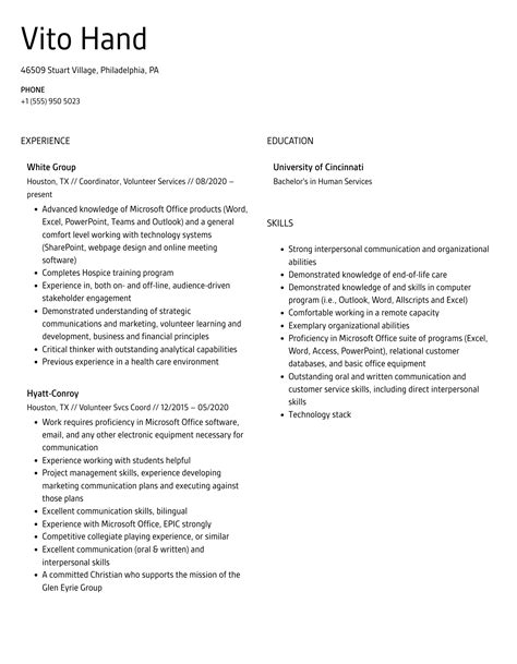 Volunteer Resume Samples | Velvet Jobs