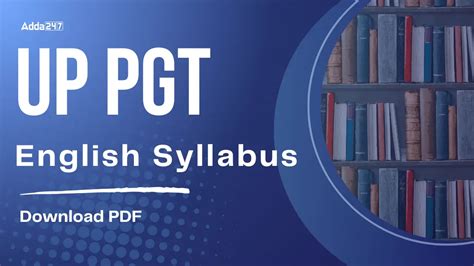 UP PGT English Syllabus 2026, Exam Pattern Download PDF