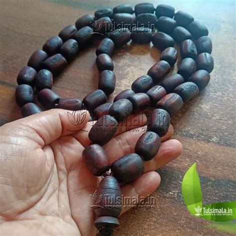 54+1 Beads Original Tulsi Handmade Beads Japa Mala 16mm Beads Size Dark ...