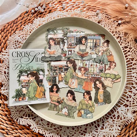 15 pcs Laser White Kraft Splendid Days Series Character Girl Stickers ...