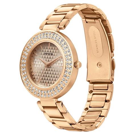 Sonata Blush It Up Rose Gold Dial Women Watch With Stainless Steel Strap