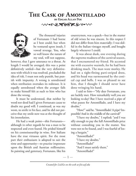 Cask Of Amontillado Motley