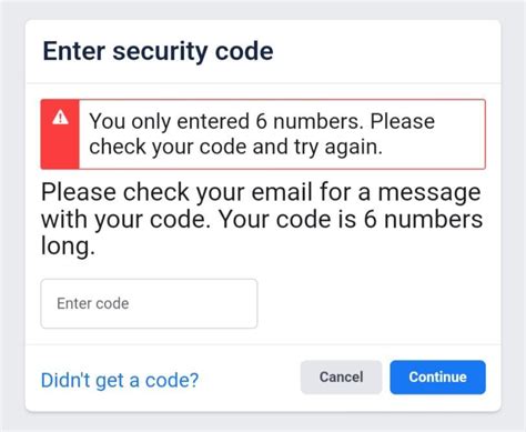Facebook Six Digit Code 的图像结果