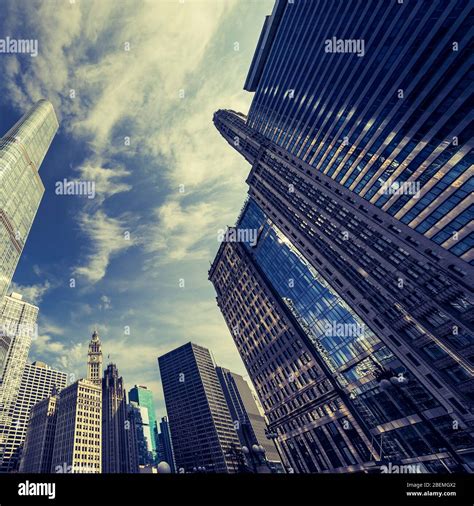 View of building in blue sky, Chicago, USA Stock Photo - Alamy