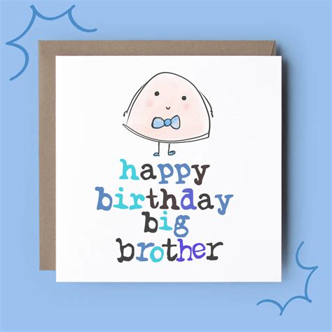 Happy Birthday Big Brother Illustrated Card By Parsy Designs
