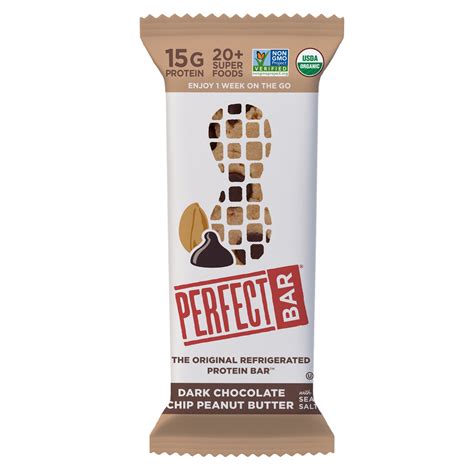 Perfect Bar Original Refrigerated Protein Bar, Dark Chocolate Chip ...