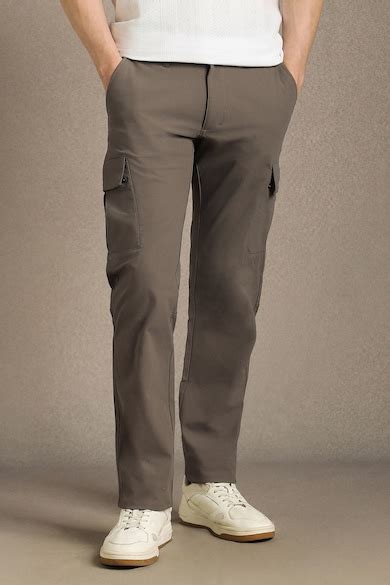 Buy Men Brown Solid Flat Front Casual Cargos Online - 40112792 | Louis ...