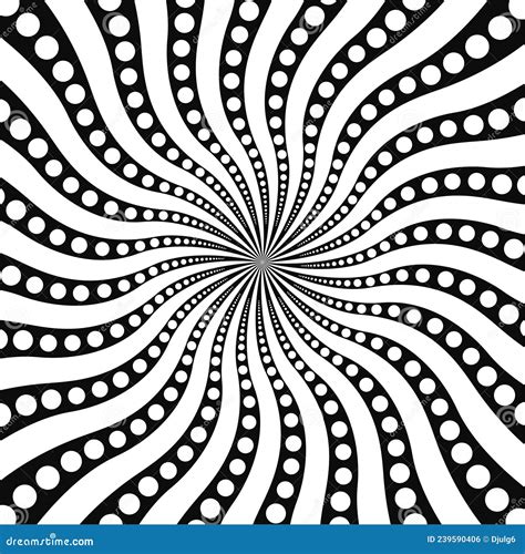 Optical Spiral Illusion Background Vector Design with Polka Dot ...