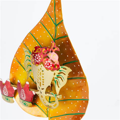 Buy Corsica Mystic India Metal Leaf Ganesha T-Light Holder from Corsica ...