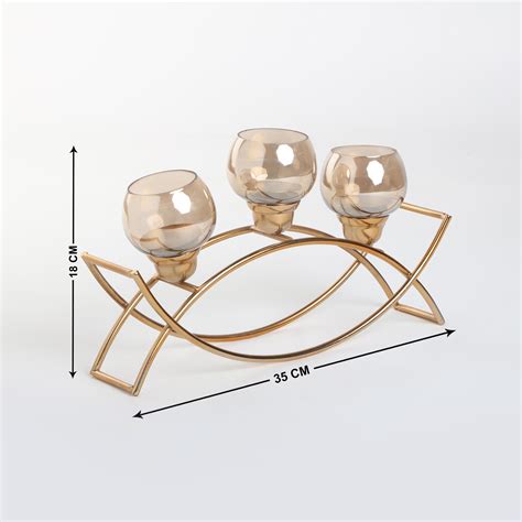 Buy Selena Glass Multi T-Light Holders with Iron Frame from Home Centre ...