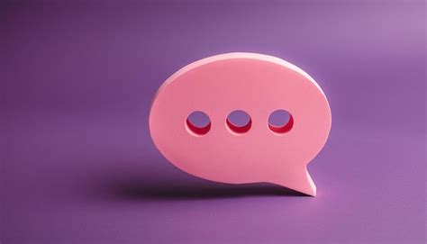 Pink speech bubble on purple background Social media messages online ...
