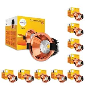 Wipro 12w Alpha Trimless Gold COB | Warm White (2700K) | Aluminium PDC ...
