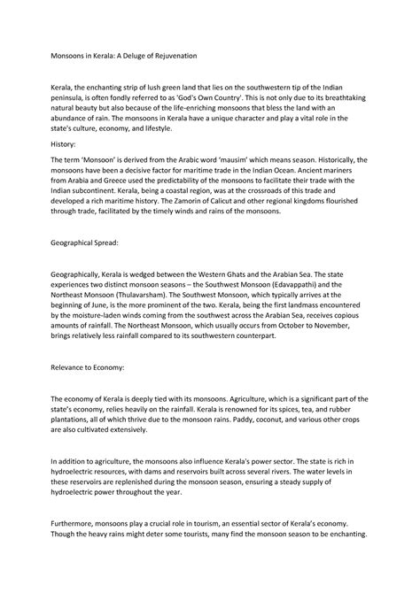 A brief about Monsoons in Kerala - Monsoons in Kerala: A Deluge of ...