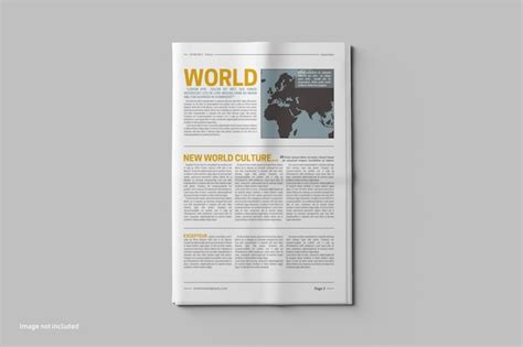 Newspaper photoshop mockup top view | Premium PSD
