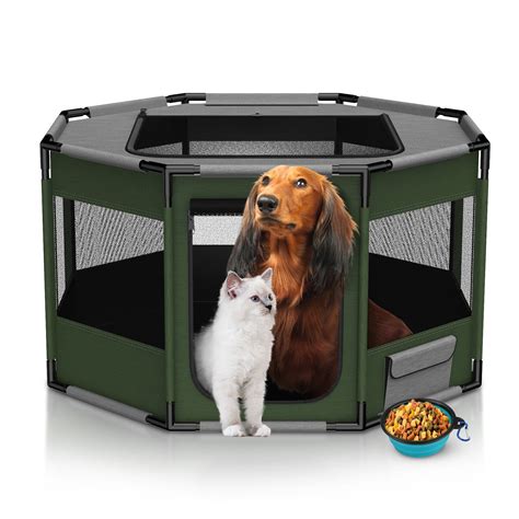 BEBANG Dog Playpen Indoor/Outdoor, Stable PVC & Oxford Fabric ...