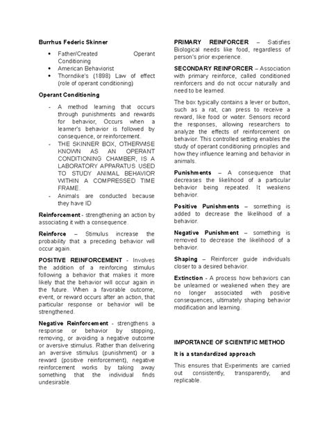 Prelim Reviewer - EXP PSYCH - Burrhus Federic Skinner Father/Created Operant Conditioning - Studocu