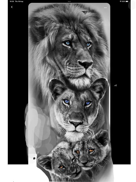 Lion and Lioness Tattoo Design