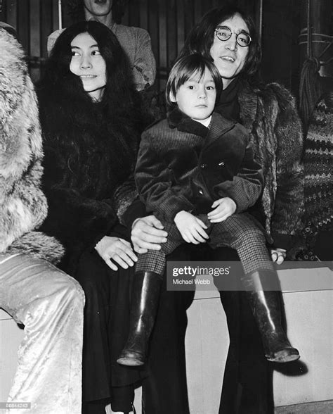 John Lennon with Yoko Ono and his son Julian at Internel Studios in ...