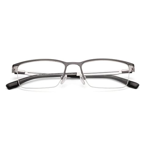 Black Silver Half Rim Rectangle Vincent Chase VC E18494 Eyeglasses