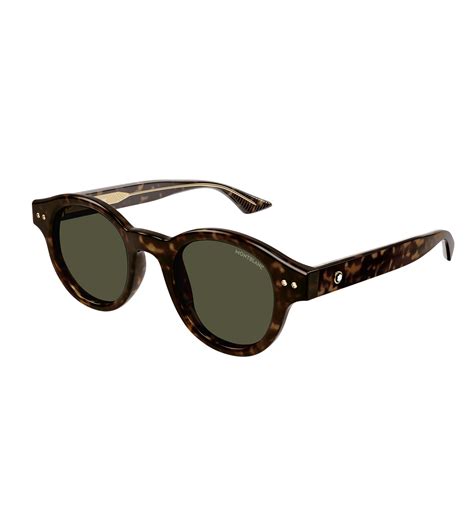 Montblanc Snowcap Men's Green Round Sunglasses