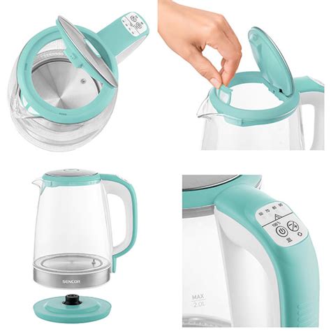 Električno stakleno kuvalo za vodu 2 l sa LED svetlom SWK 219GR Sencor ...