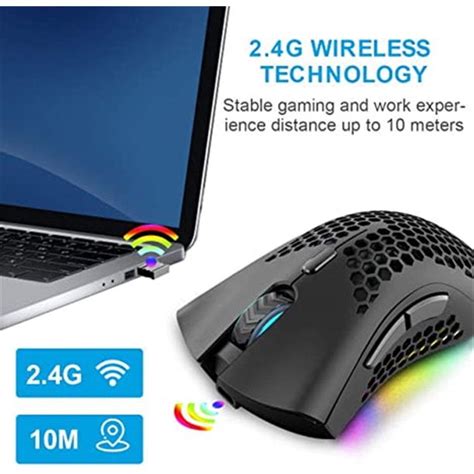 Buy CNKOO Wireless Gaming Mouse, Rechargeable Lightweight Honeycomb ...
