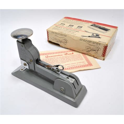 Vintage SWINGLINE No. 13 "HEAVY DUTY STAPLER" Gray COMPLETE IN BOX + S ...