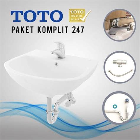 Jual WASTAFEL TOTO LW247J KOMPLIT SET KRAN SIFON FLEXIBLE TINGGAL ...