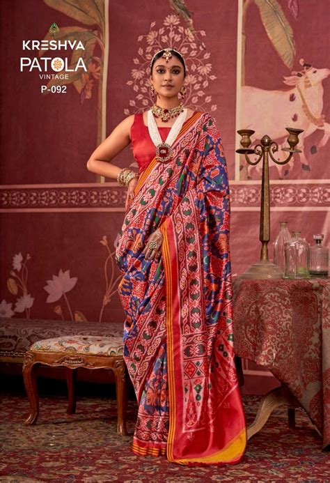 Kreshva Patola Vintage Pure PV Silk Sarees Wholesale – Amrah Wholesale