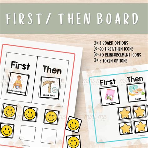 First-then Board With Tokens, Visual Communication for Schedule ...
