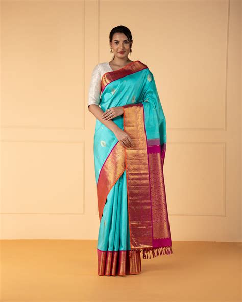 Blue Kanchivaram Silk Saree – Vijayalakshmi Silks