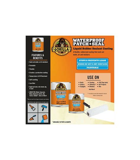 Gorilla Waterproof Patch & Seal Liquid Rubber Sealant Coating - 32 oz ...