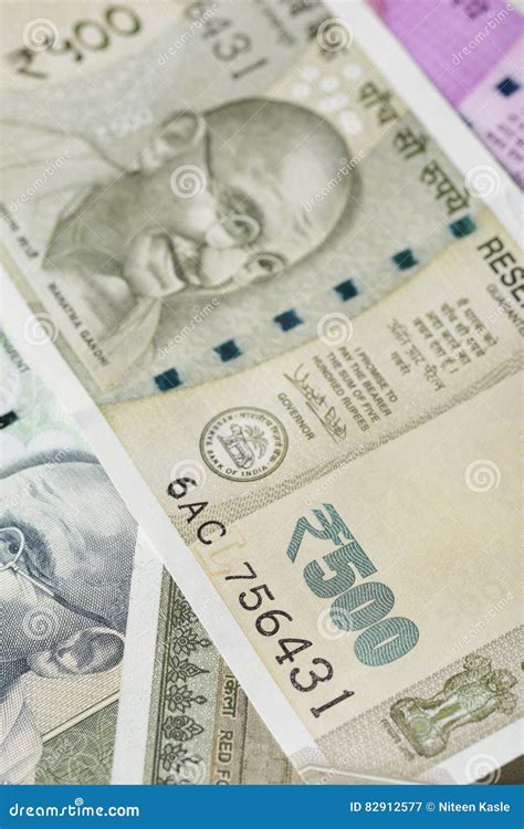 Indian Five Hundred Rupee Note with Mahatma Gandhi Portrait Stock Image ...